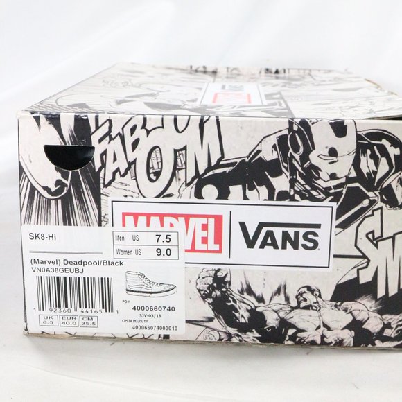 VANS Marvel x SK8-Hi 'Deadpool' Sneakers NIB - Picture 12 of 15